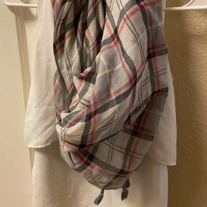 Plaid Blanket Size Scarf w/Tassels!